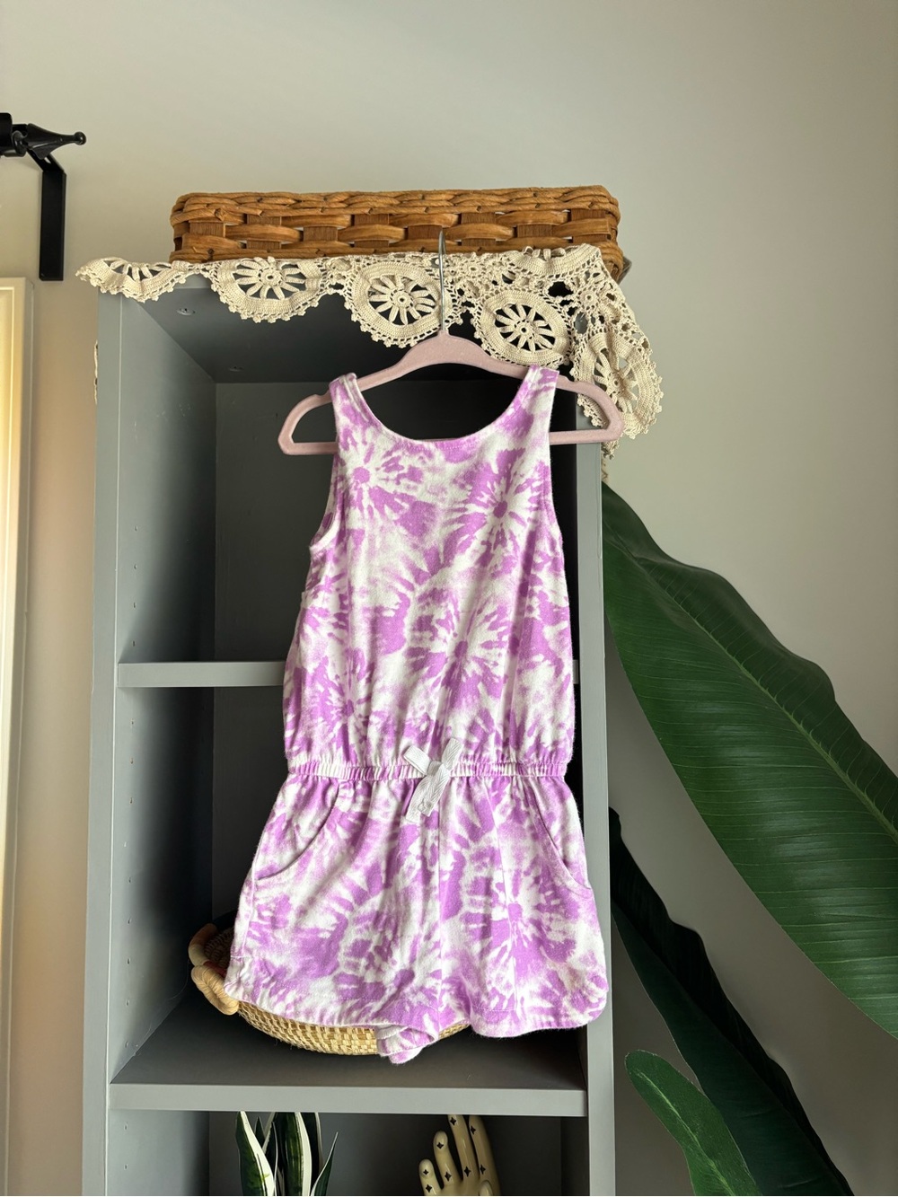 cat & jack tie dye short romper for toddler